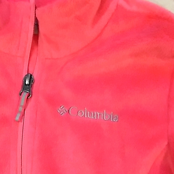Columbia pink sportswear fleece jacket kids girls 7/8 - Picture 4 of 6